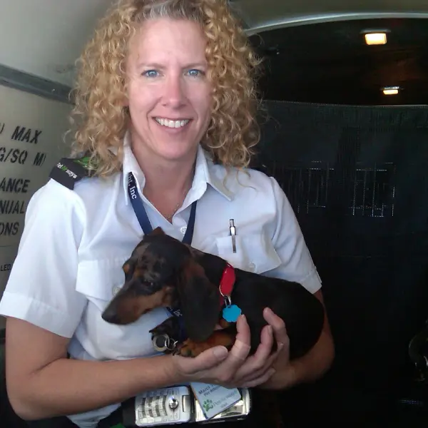 Pet Voyage Staff with a small dog